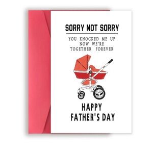 Funny Father's Day Card with Red Stroller